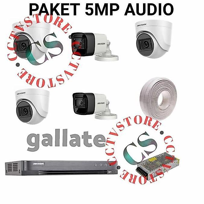 TERLARIS PAKET CCTV 8 CH 5 KAMERA 5MP HIKVISION PAKET HIKVISION 8 CHANNEL 5MP