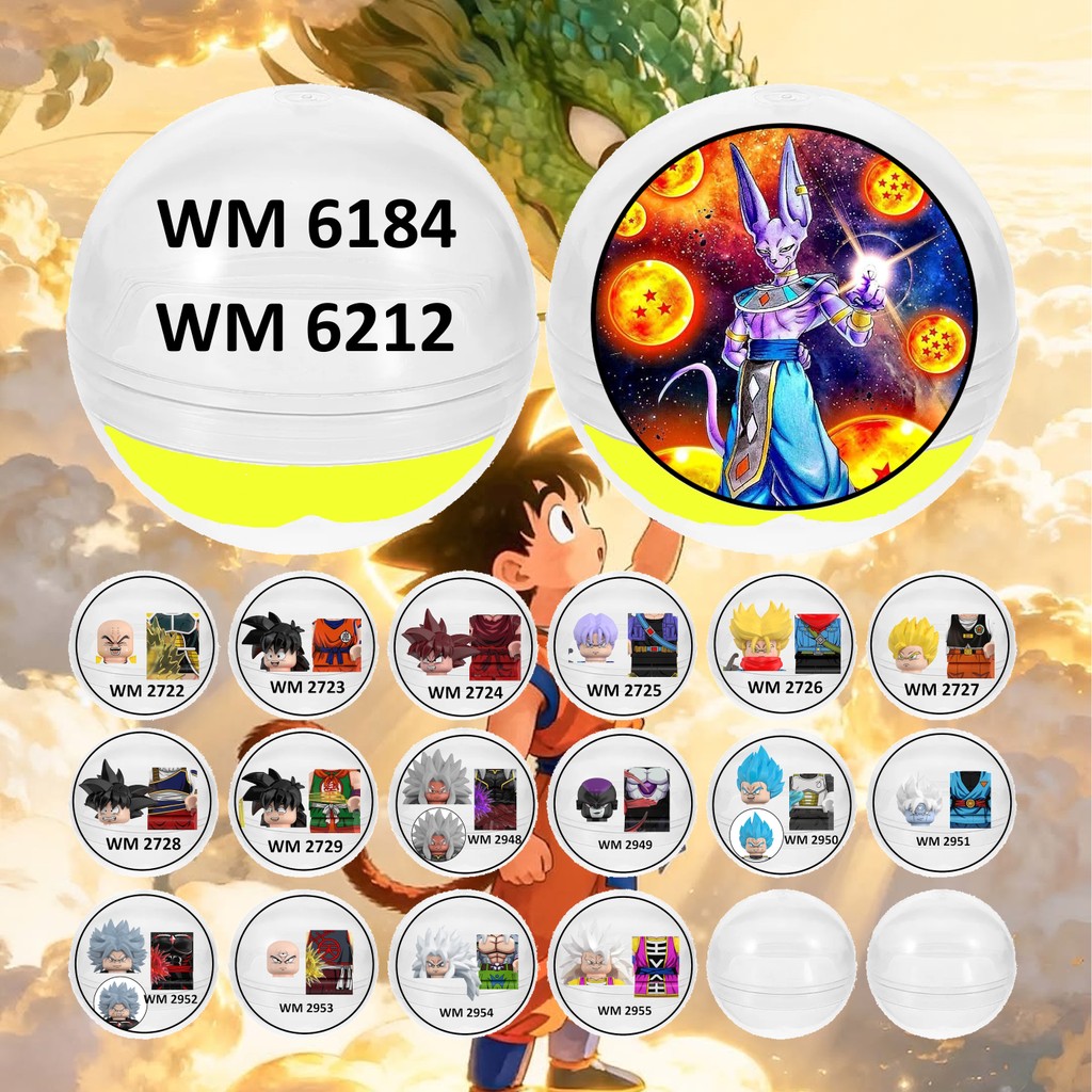 Mainan kapsul gacha varian Dragonball - isi figure plastik Son Goku 4,5cm (SKU WM6184 WM6212)