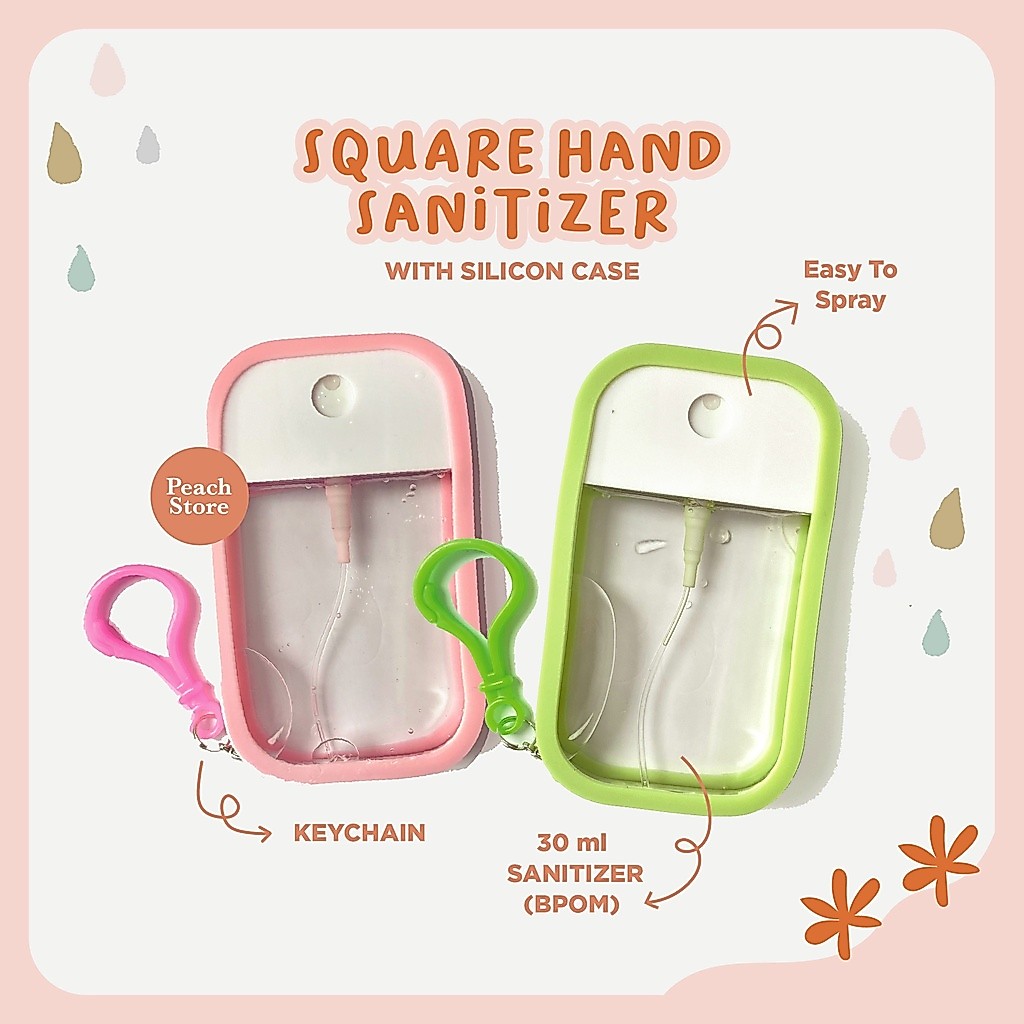 HAND SANITIZER GANTUNG KOTAK | HAND SANITIZER POCKET SPRAY | SILICONE CASE GANTUNGAN LUCU