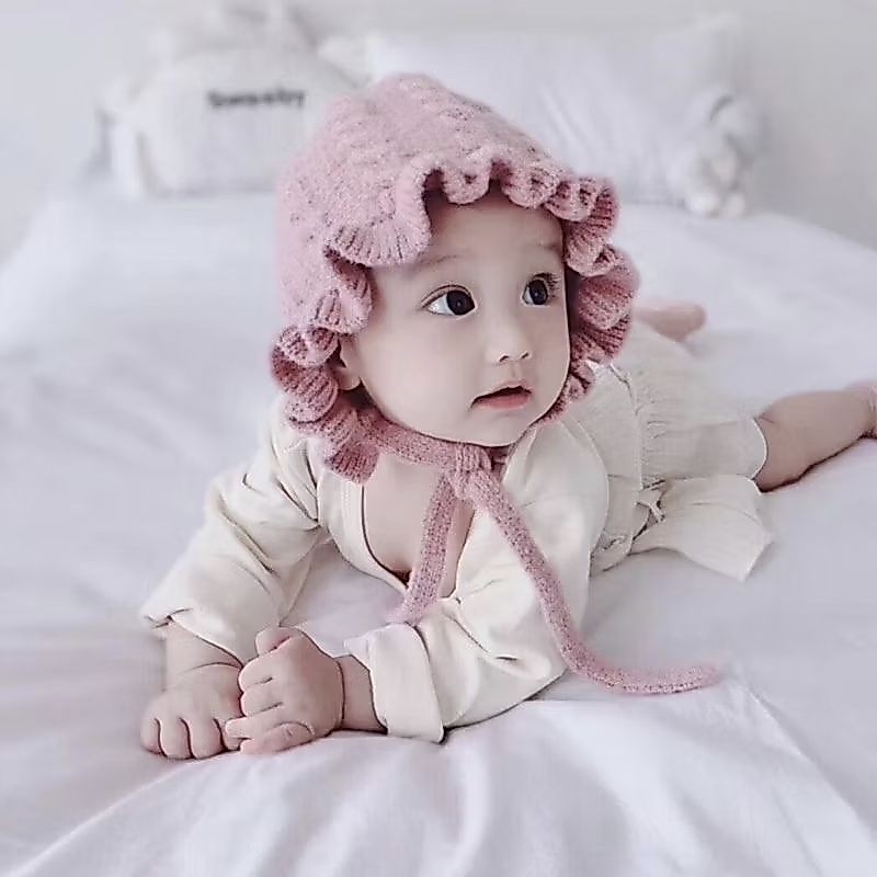 Kupluk Anak Bonnet Model Ruffle fashion Baby Hat / Kupluk Anak Lucu / Free Nama