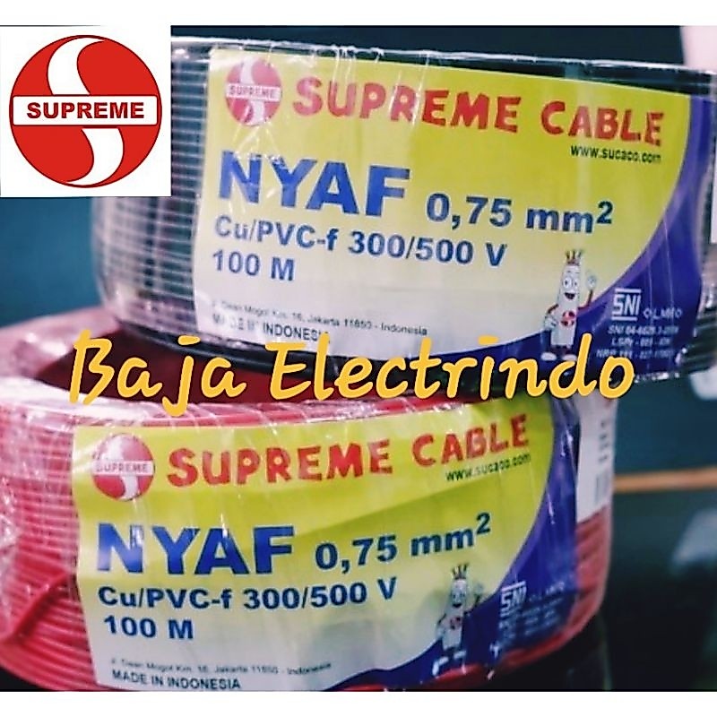 SUPREME NYAF 0,75mm Roll 100m Kabel Kontrol Serabut NYAF 0,75 SUPREME @100m NYAF 0.75mm 1x0.75 mm
