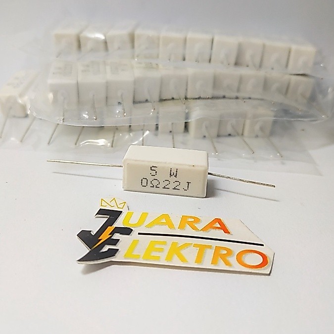 (10 PCS) Resistor Kapur 5 Watt VARIASI | Resistor 5 Watt Kapur 0.22 Ohm - 10 Ohm