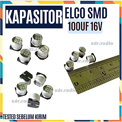 kapasitor capasitor elko elco SMD 100uf 16v 100 uf 100Mikrofarad 16Volt