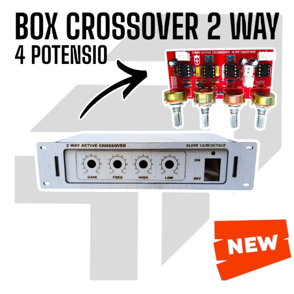 V1 18cm Box crossover 2 way mini 4 potensio HERSA Bahan Triplek 3mm Halus