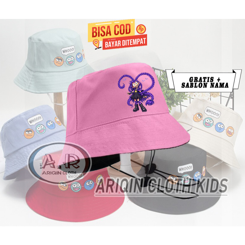 Redmerch // Topi bucket anak kartun poppy playtime6 Lily Loverbraids topi anak unisex cewe cowok