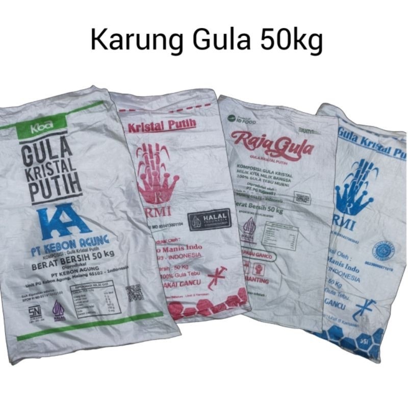 karung gula 50kg karung/kebo bekas gula 50kg (10pcs)