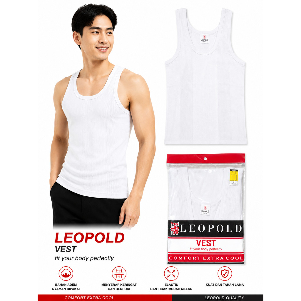 Singlet / Kaos Dalam Pria Dewasa katun merek Leopold 201