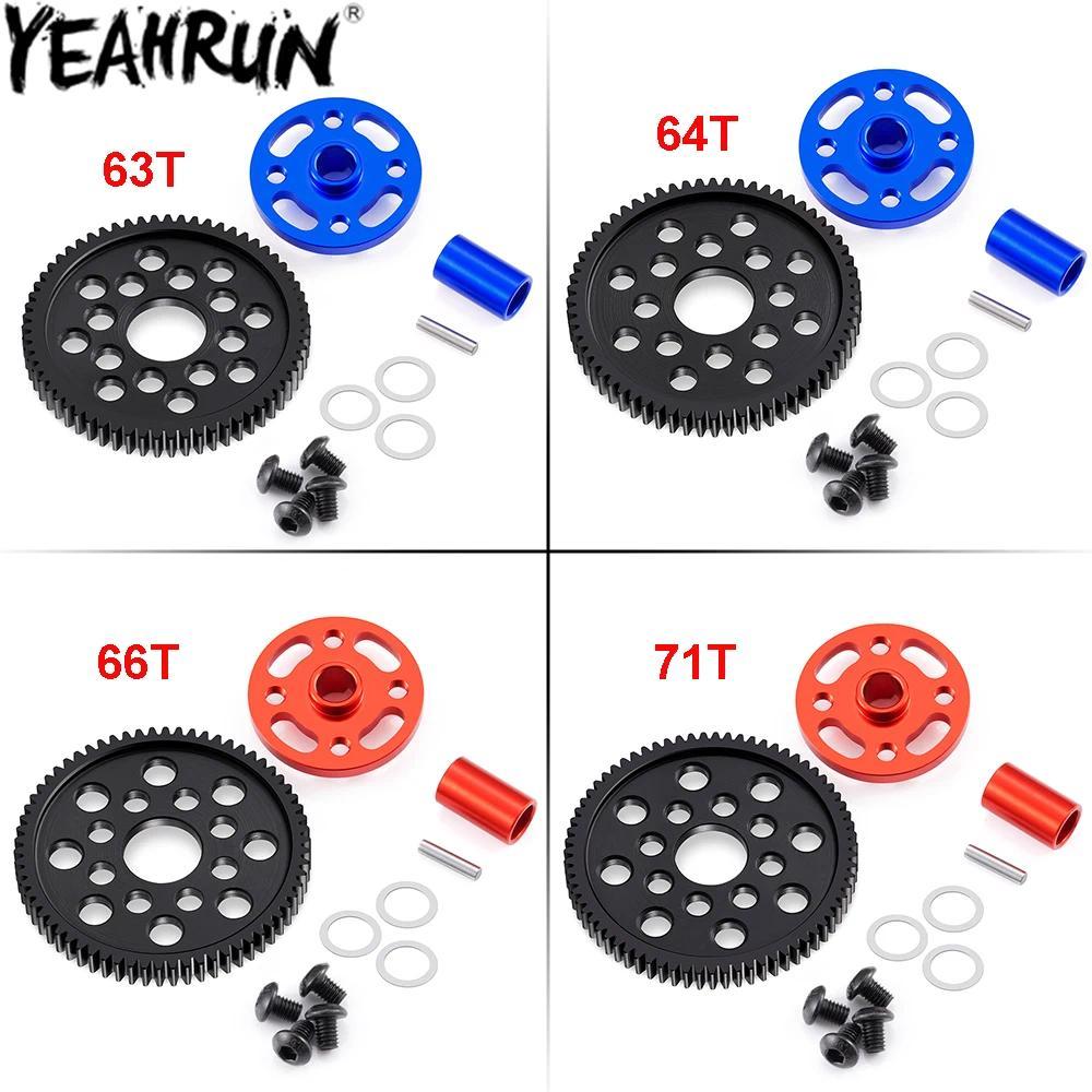 YEAHRUN Steel 63/64/66/71T Spur Gear and Gear Mount High Speed Gear Set for Tamiya TT-02 TT02 1/10 R