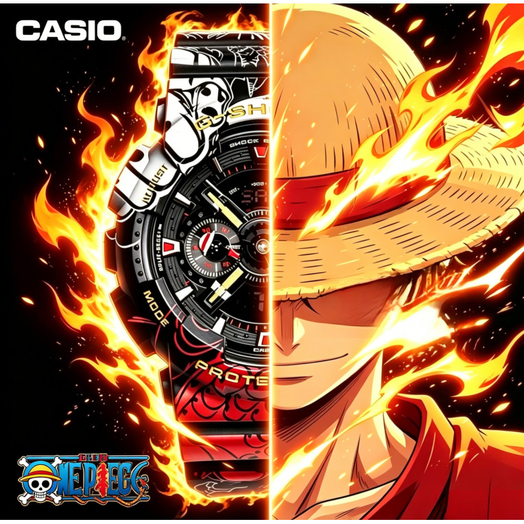 Jam tangan pria Kolaborasi One Piece GA-110JOP-1A4  Edisi Terbata Garansi satu tahun