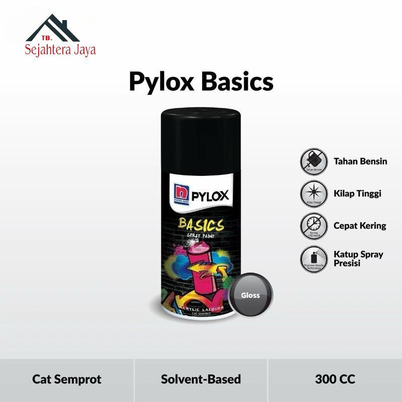 PYLOX BASIC Nippon Paint 300cc Putih White Clear Gloss Doff Transparan | Cat Semprot Pilok Motor Mob