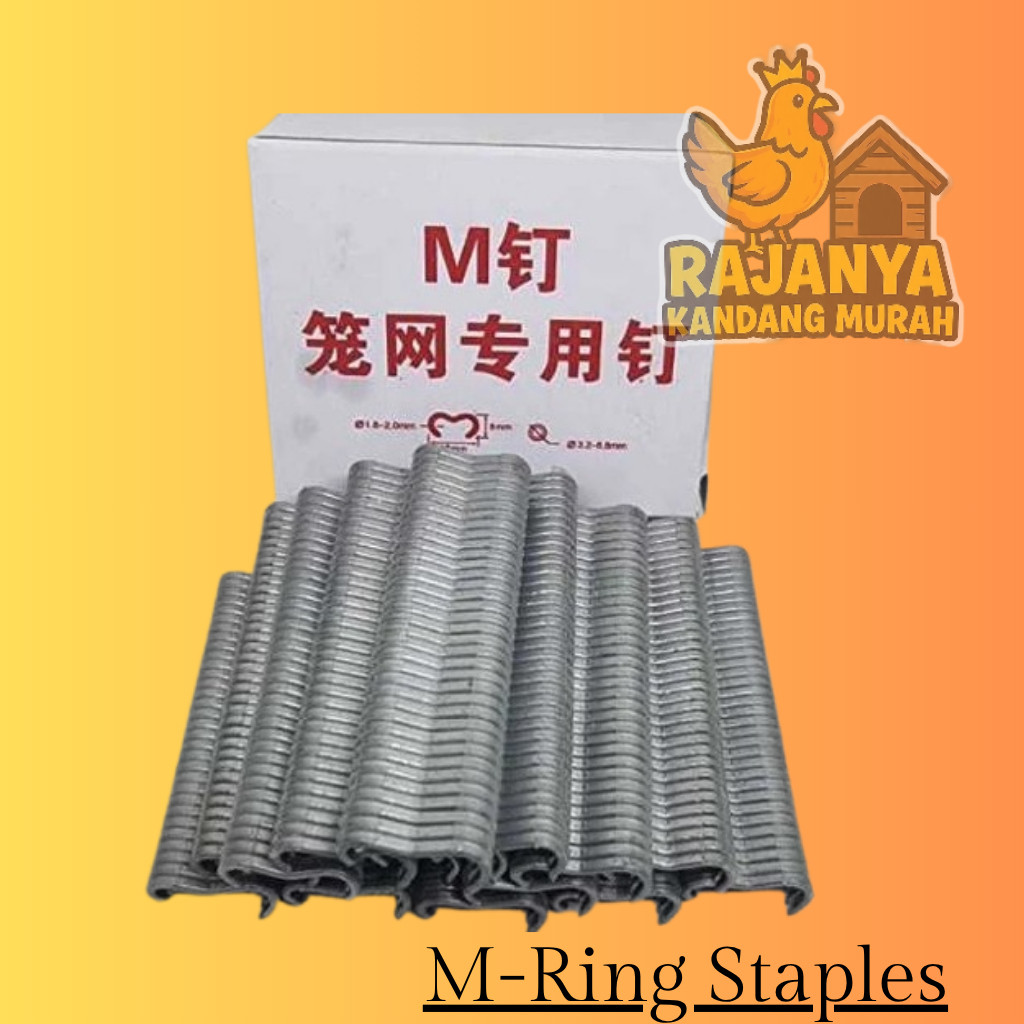 M- Ring Staples / Isi Staples Tang Rakit Kandang Baterai Galvanis / Isi Staples Pengikat Kandang Bat