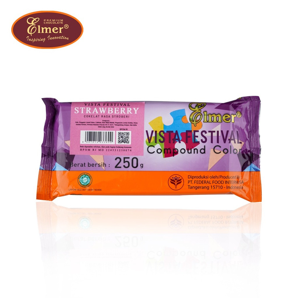 Elmer Compound Strawberry 250gr / Elmer Coklat Blok Es Kul Kul _KG