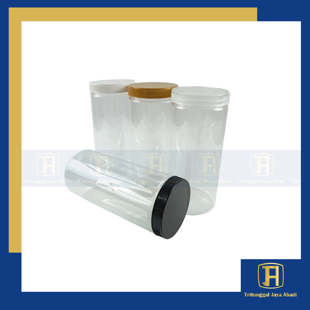 Toples Silinder 1300ml PET Tutup Plastik - Toples Tabung Bening Jumbo Serbaguna 1.3L