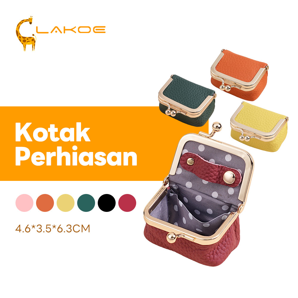 LAKOEOFFICIALMAL Dompet Koin Dan Kunci Tekan Dompet Koin Wanita Mini Dompet Perhiasan Penyimpanan Pe