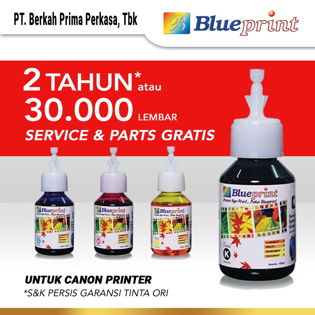 Tinta Canon BLUEPRINT Refill For Printer Canon IP 2770 G1010 G2000 G2010 100ml - Varian Warna