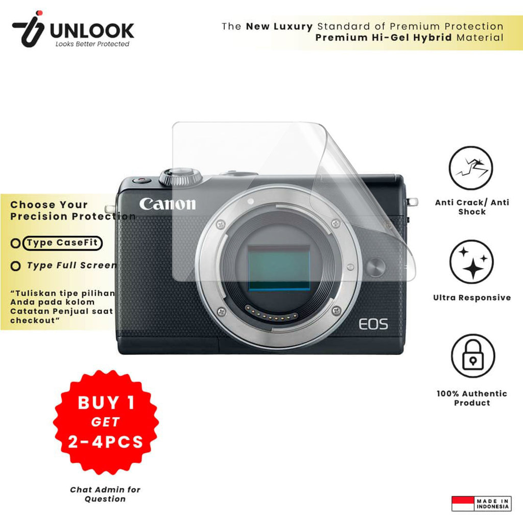 UNLOOK Hi-GEL HYBRID Hydrogel+ Film Protection for Canon M100, M10, M, IXUS 510 HS, IXUS 500 HS, Ixu