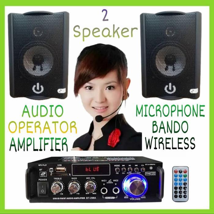 Paket Sound Panggilan Operator 2 Titik Speaker / 1 Mic Bando Wireless
