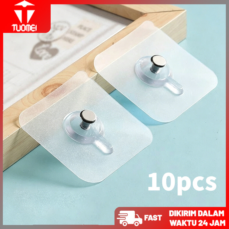 Pengait Perekat Dinding Tanpa Paku Tanpa Bor Multifungsi 10pcs