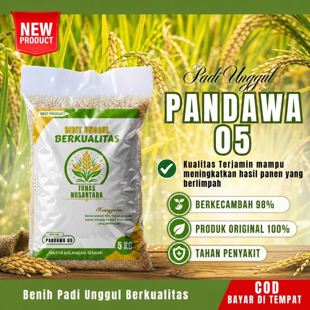 Benih Padi Unggul PANDAWA P05 Kemasan 5kg Original Padi Unggul Berkualitas