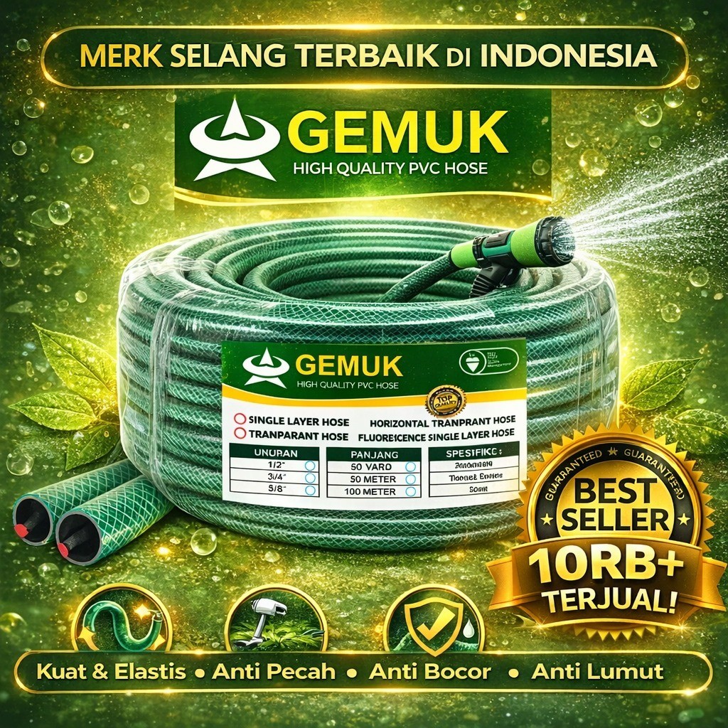 Selang Air Taman 20 Meter Anti Lumut Selang Serat Benang Tebal Fleksibel Selang Cuci Mobil Selang Cu