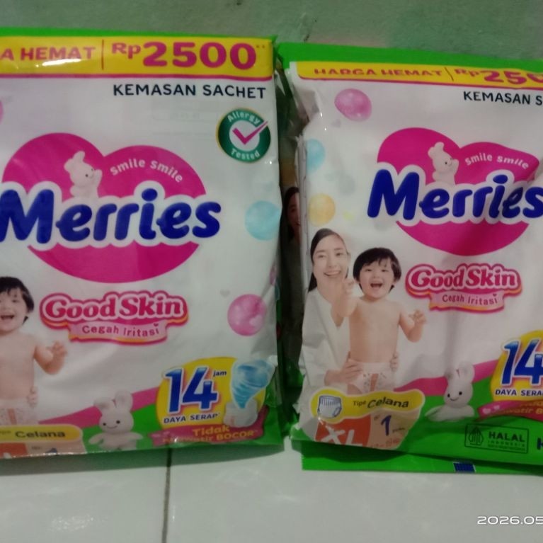 Merries xl suchet isi 6 (2 renceng)