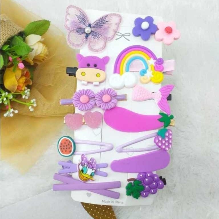(TOS) Jepit rambut isi 14 pcs / 14PCS Jepit Rambut Anak Jepit Papan Korea Jepit Rambut Anak Gaya Kor