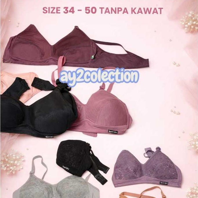 bra sport remaja dan jumbo SIZE 34 - 50 harga terjangkau bh wanita tanpa kawat bra jumbo