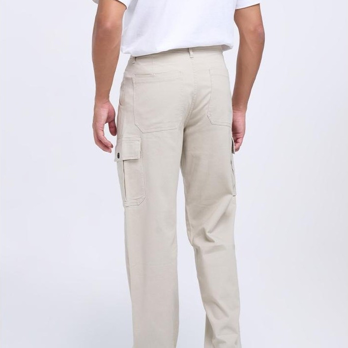 MANZONE - Celana Panjang Cargo Pria Bosila 3 - Beige