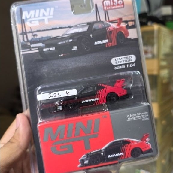 Mini GT 649 Nissan S15 Silvia ADVAN LBWK Super Silhouette Black Red Blister Sealed