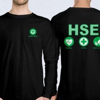 Kaos Baju SAFETY FIRST HSE Healthy Safety Environment Lengan Panjang || Kaos Safety First Distro