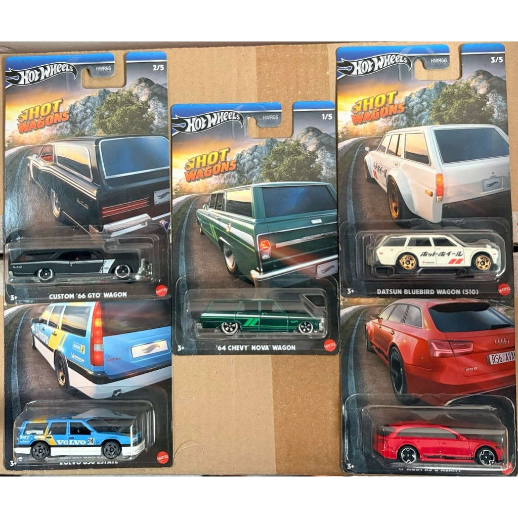 Hot Wheels Hot Wagons Set Lengkap 2024 (Free Protector) All Base Besi - Datsun Bluebird Wagon 510 Wh