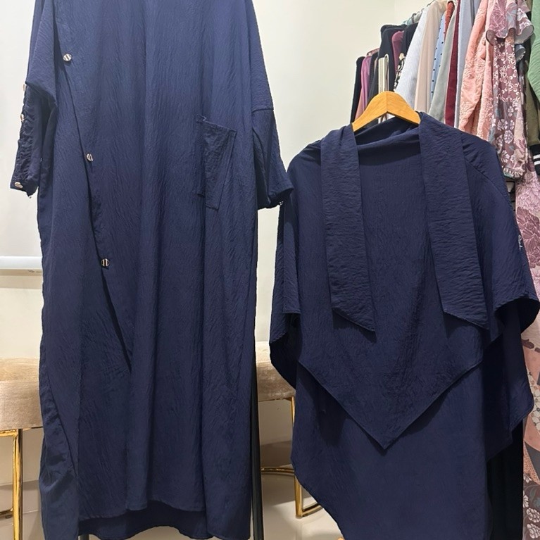 PL Gamis Anak set Khimar NAVY