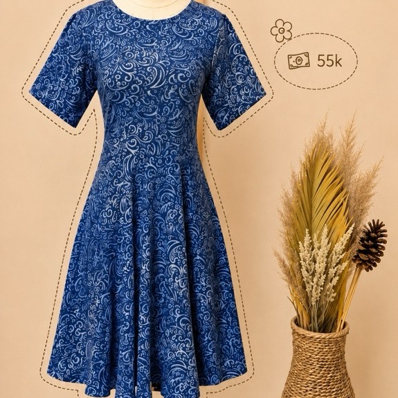 Batik Blue Dress