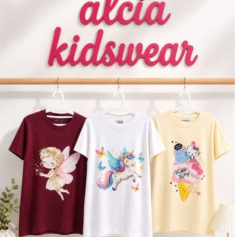 Baju kaos t-shirt anak perempuan kaos amigos victory baju perempuan