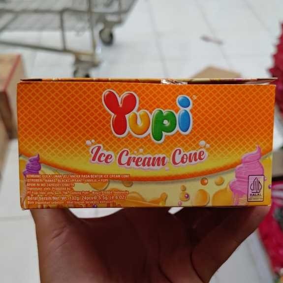 YUPI Ice Cream Cone Box Isi 24 Pcs - Permen Jelly Bentuk Es Krim Aneka Rasa Buah