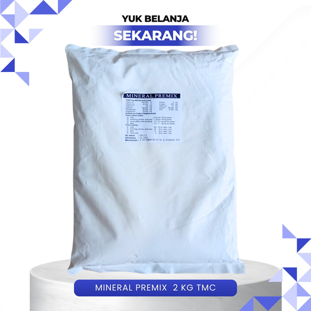 MINERAL PREMIX 2 KG TMC - Vitamin Mineral Untuk Meningkatkan Daya Tahan Pada Ternak & Unggas.