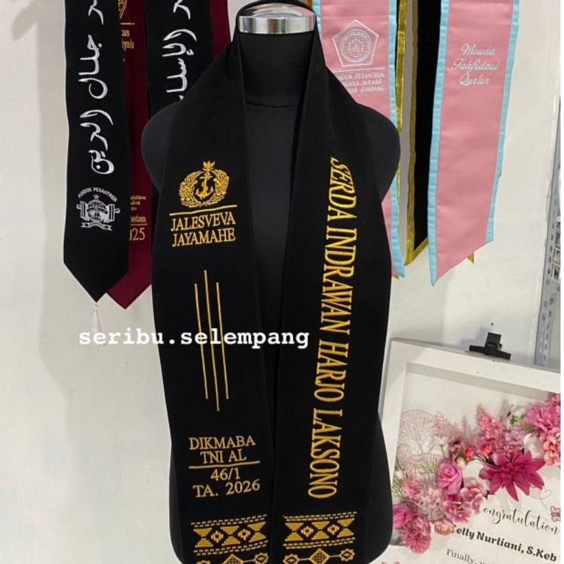 Selempang Wisuda Pelantikan TNI | Selempang Wisuda Pelantikan + Batik Songket (2 lapis premium)