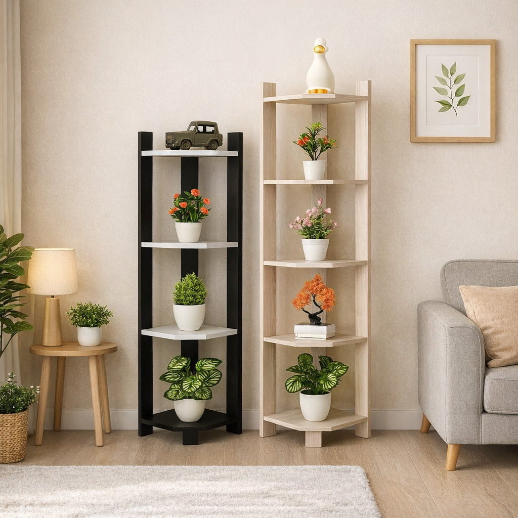 ZIO2 Rak Kayu Hiasan Pot Bunga Minimalis Dekorasi Rumah Tinggi 115 cm - 1MTPPNK KP AB76 SK901