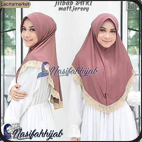 Nasifah Hijab - Sari Renda Jilbab Instan Renda Bahan Jersey Hijab Insatn Pet Antem Bergo Renda Cokla