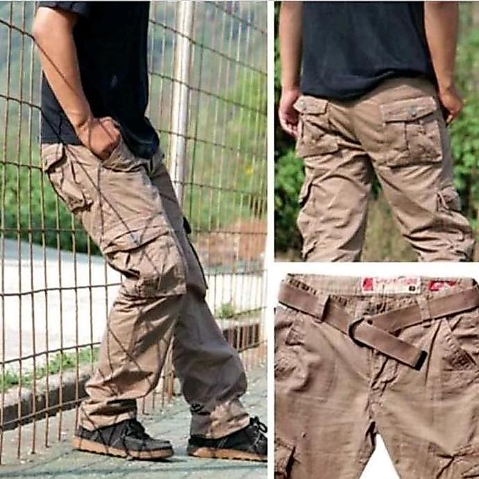 Celana Cargo Ba Wang Cheng / Celana Cargo Panjang / Celana Katun Polos