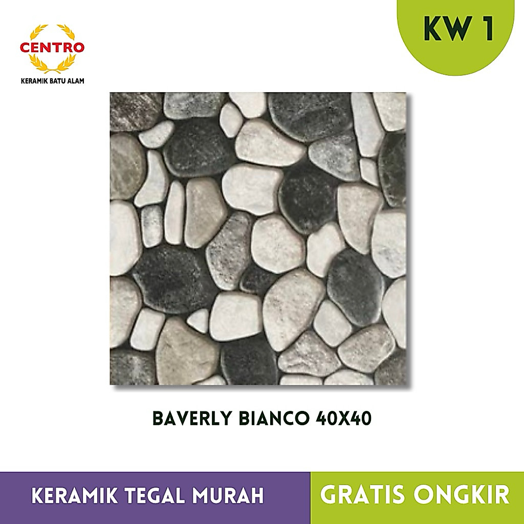 Keramik Kasar Batu alam 40x40 Centro Baverly Bianco