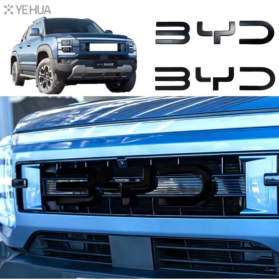 Front Back Badge Letter Logo 3D Cover Sticker Black For BYD Shark 6 Decorative Car Sticker for Shark