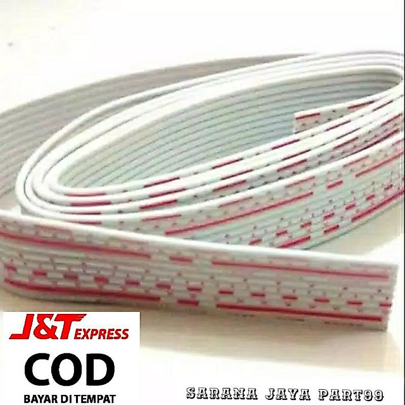 Kabel pita 6 jalur AWG26 Pipih Cable flat 6P 26AWG Pita (10Cm) 0.1M
