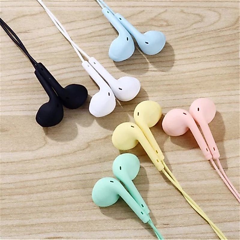 Headset U19 Macaron Makaron Plastik Hf Earphone Kabel Dove Glossy packing