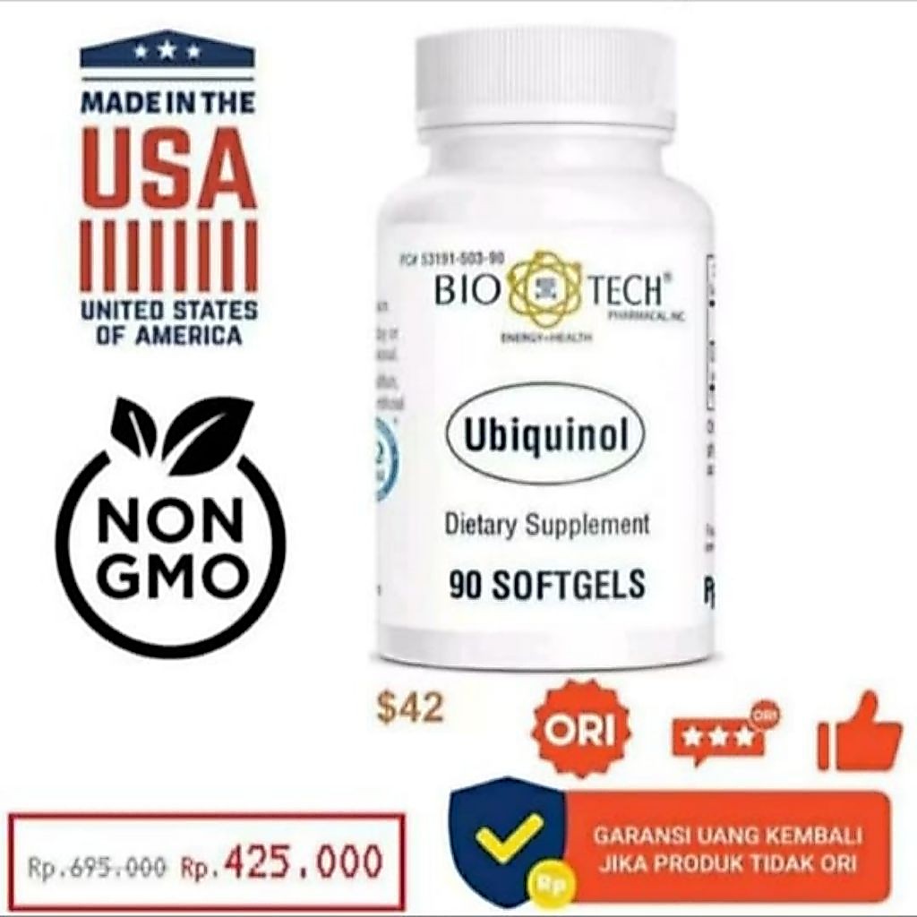 BIO TECH Ubiquinol Supplement BioTech Obat Kesehatan Jantung & Anti Oksidan Tinggi Herbal