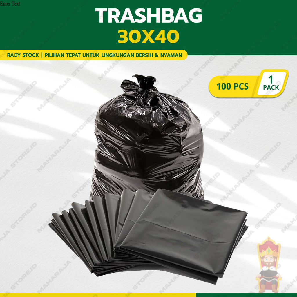 Plastik Sampah TRASH BAG Kantong Sampah Hitam Ukuran 30X40