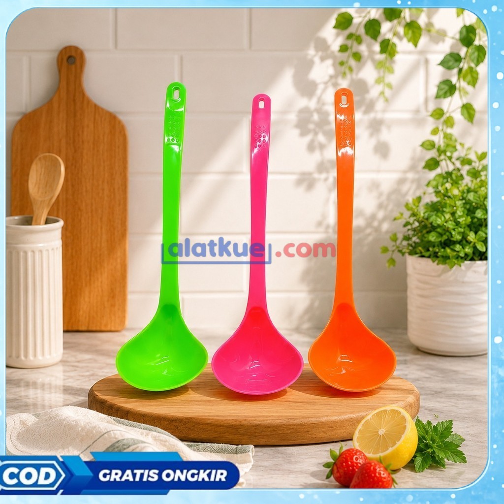 Irus Sayur Plastik Rainbow / Centong Sayur / Centong Plastik Sendok Sayur Plastik / Irus Es Rainbow 