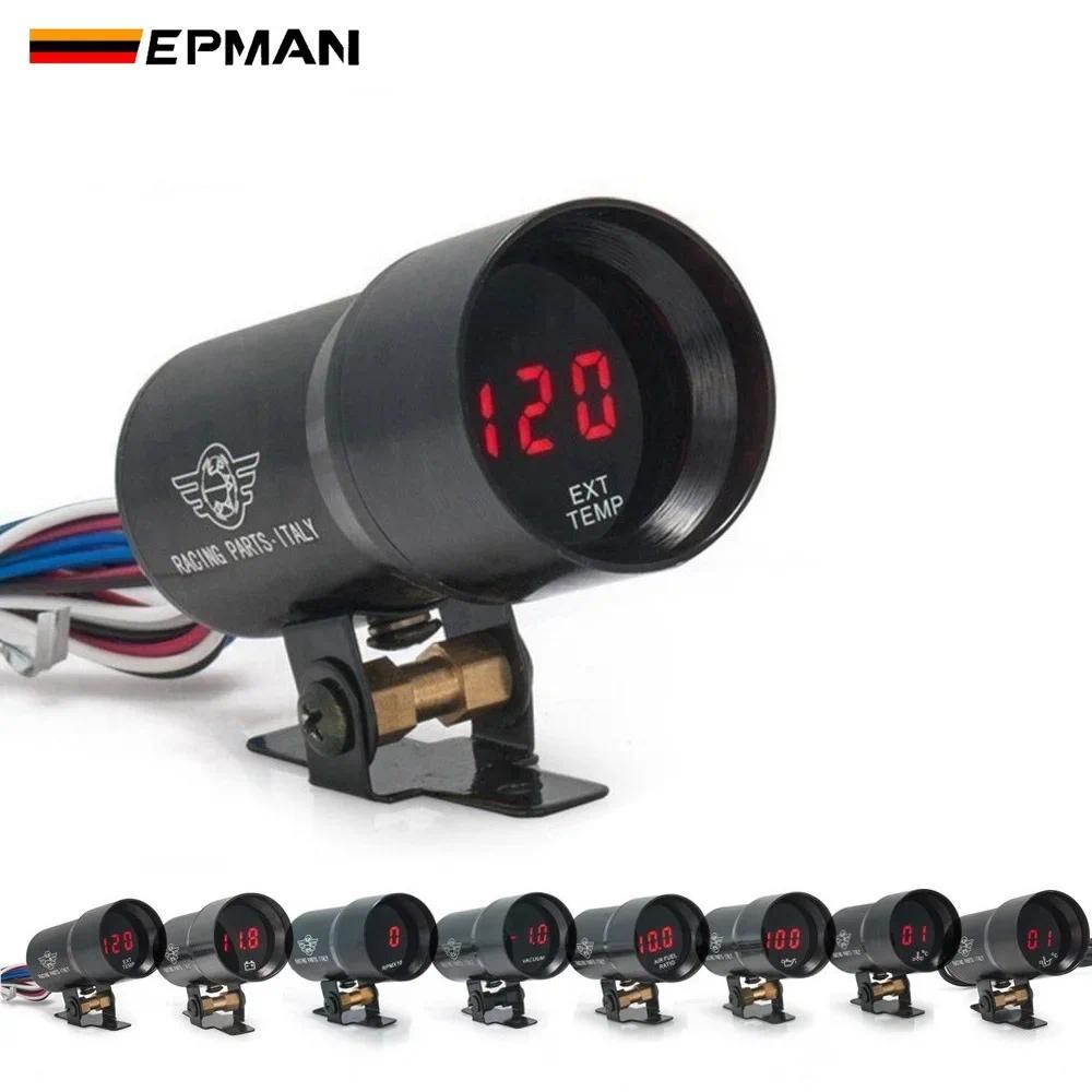 EPMAN 37MM gital Smoked Lens Exhaust Gas Temperature EGT Gauge RPM AFR Boost Oil Press Oil/Water Tem