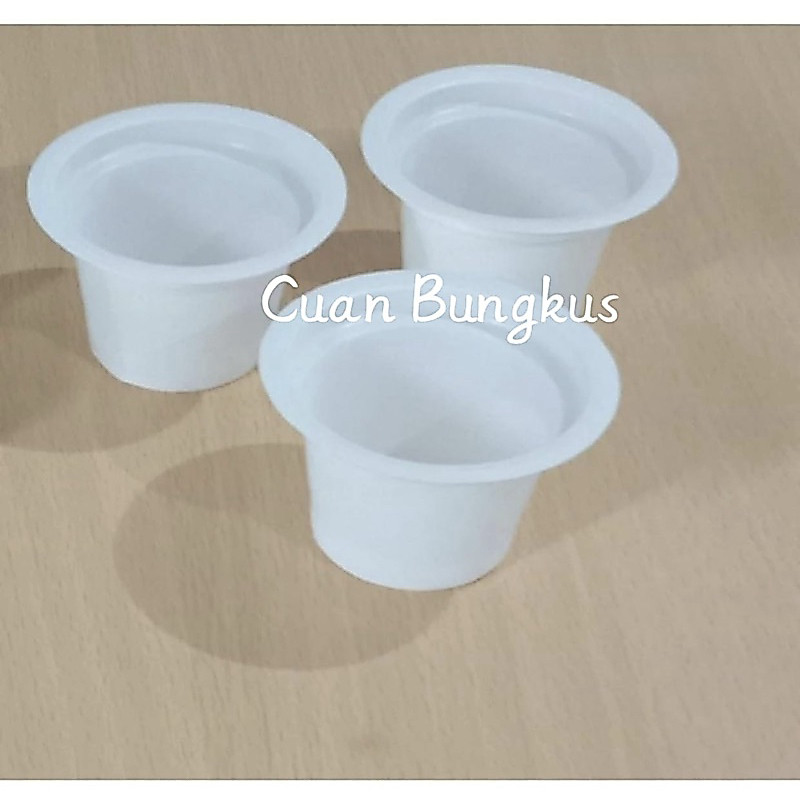 Gelas Eskrim Putih Susu 55ml / Puding Jelly / Cup Ice Cream Isi 50Pcs