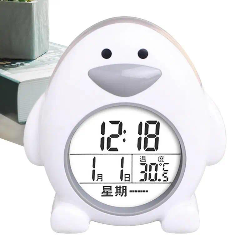 Cute gital Clock Small Desk Clock in Penguin Shape Bedroom Alarm Clock Temperature splay Perpetual C